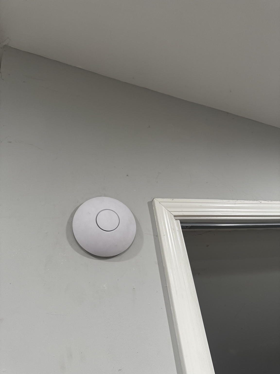 UniFi wireless access point installed as part of an Arelova network project